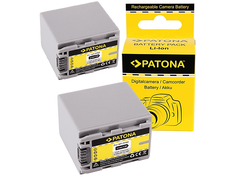 PATONA 2x Akku kompatibel für  2100mAh NDCR-HC23 Volt, Ersatzakku, 2 Li-Ion 7.2 Sony Stück