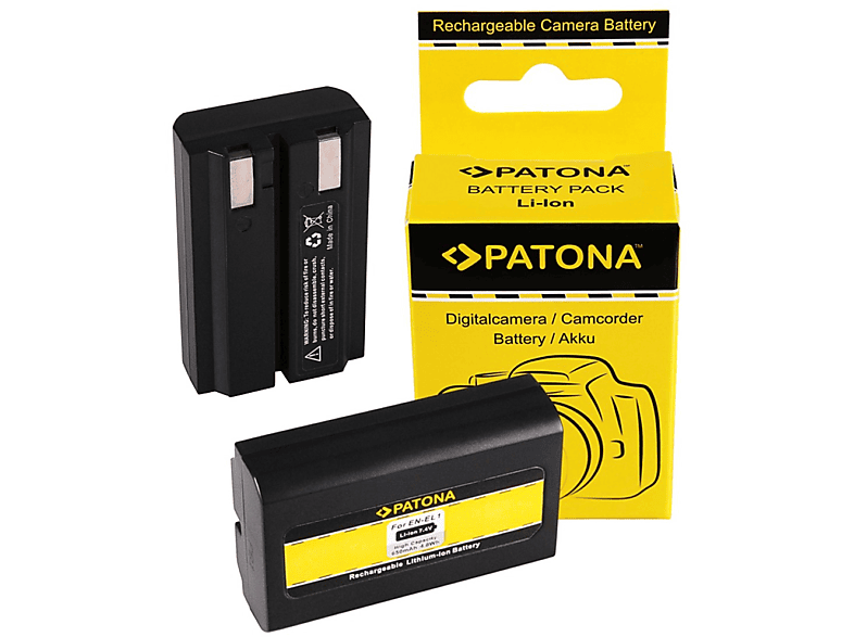 PATONA 2x Akku kompatibel Li-Ion Ersatzakku, Stück 2 mAh Nikon EN-EL1 650 Volt, 7.4 für