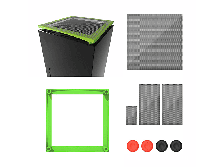 TADOW Staubnetz Für Konsolenzubehör, Multifunktionales Grün Xbox, und Grau Staubfilter-Kühlungsset