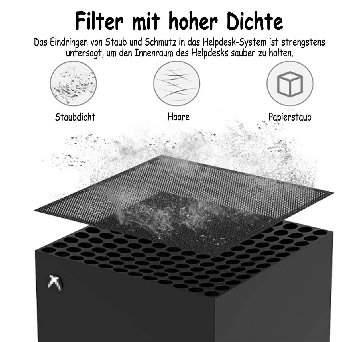 TADOW Staubnetz-Set, Multifunktionales Staubfilter-Kühlungsset, Konsolenzubehör, Für schwarz Xbox
