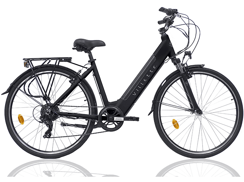 VILLETTE L\' Amant Eco Citybike (Laufradgröße: 28 Zoll, Rahmenhöhe: 48 cm, Damen-Rad, 375 Wh, Schwarz)