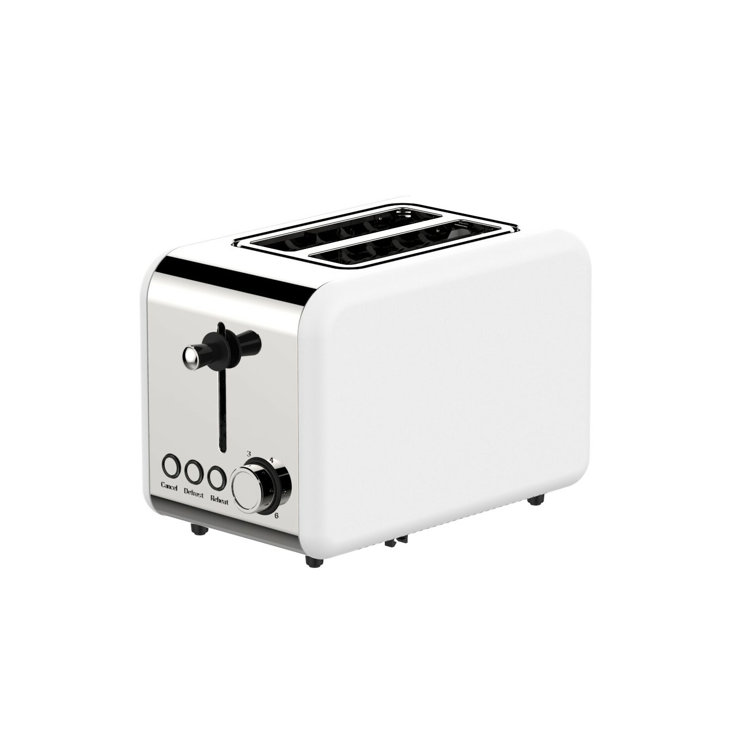 (850 Watt, Weiß Toaster Retro SCHÄFER 2) 2 Schlitze: