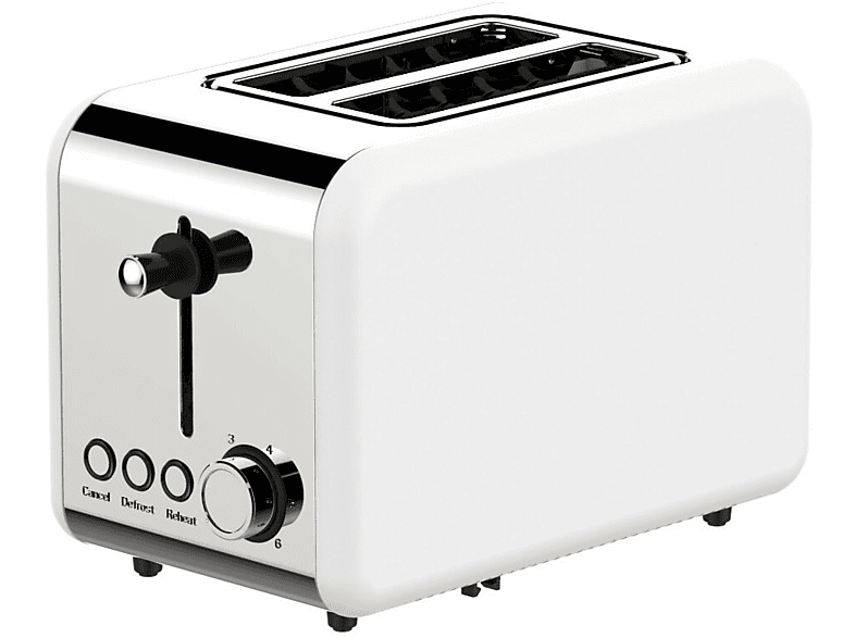 (850 Watt, Weiß Toaster Retro SCHÄFER 2) 2 Schlitze: