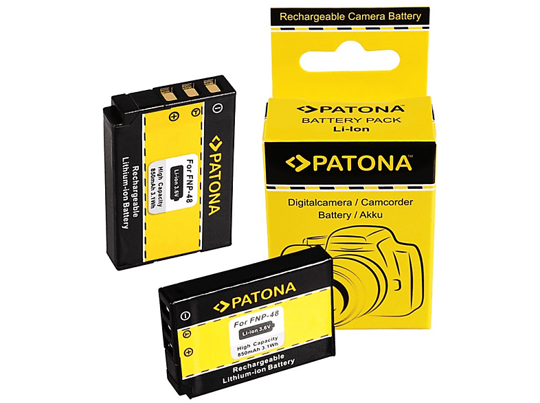 PATONA 2x Akku Li-Ion QX1 für 850mAh kompatibel Fujifilm Ersatzakku