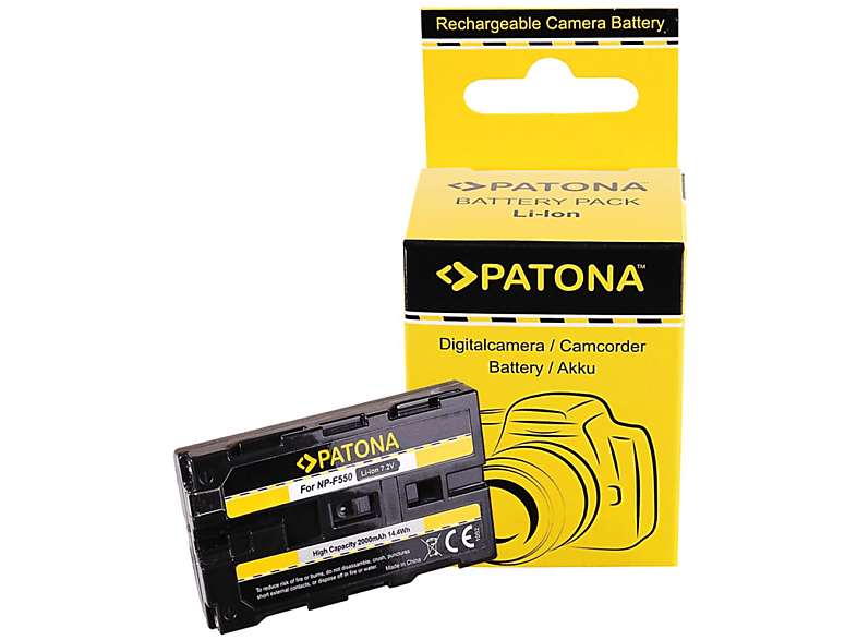 7.2 Li-Ion Ersatzakku, NP-F550 2000mAh   Sony kompatibel für Akku PATONA Volt, Stück 1