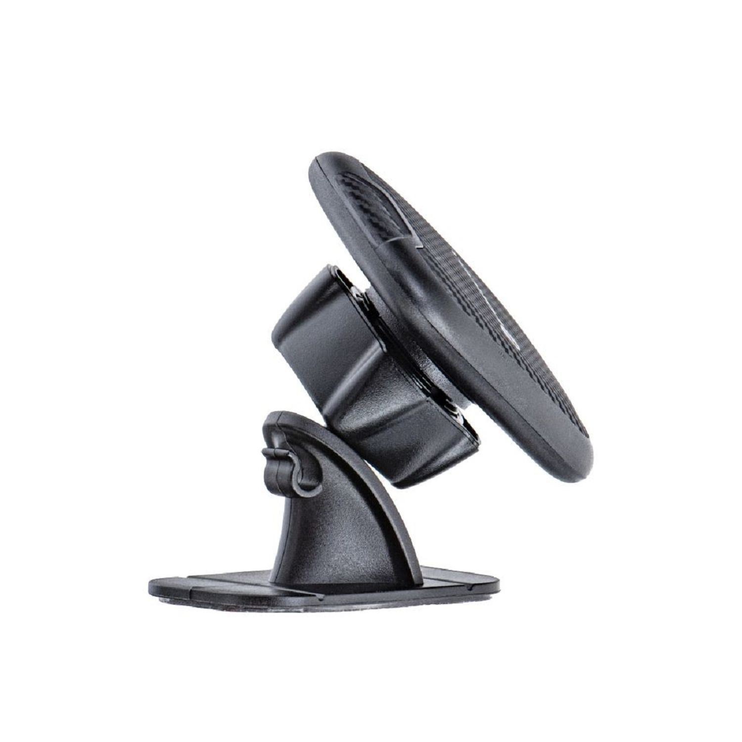 Schwarze Autotelefonhalterung mit Schwenkbasis und magnetischer Telefonhalterung.