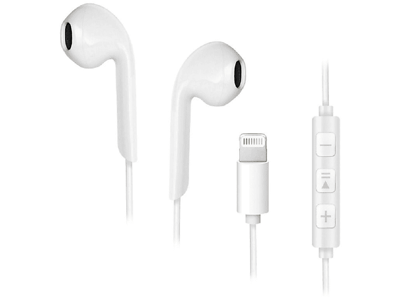 FORCELL iPhone-Anschluss 8-pin, In-ear Kopfhörer Weiß