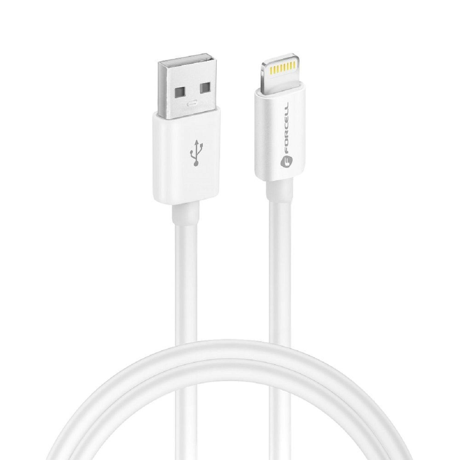 FORCELL C703 USB 1m Ladekabel, A zu iPhone-Anschluss, Weiß