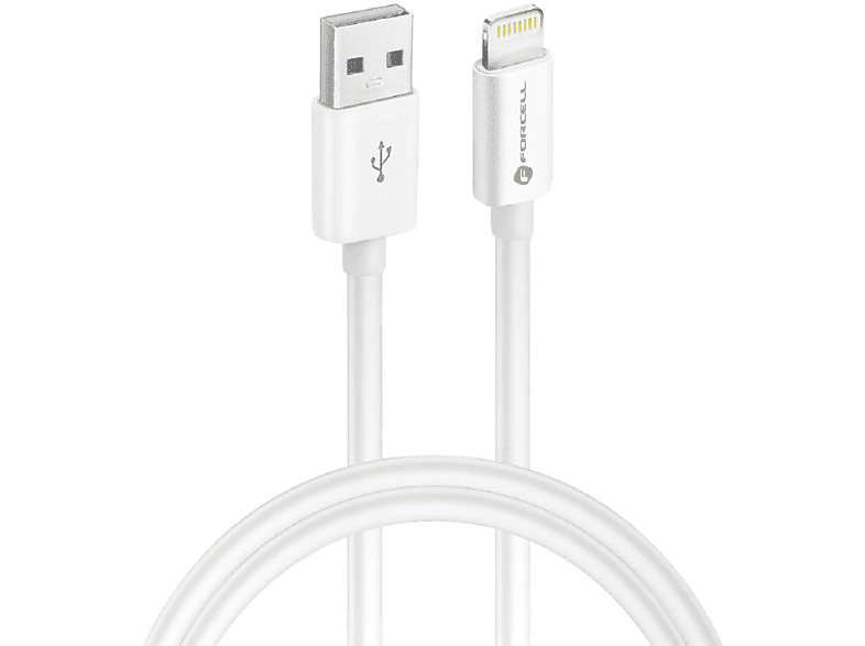 FORCELL C703 1m USB A zu iPhone-Anschluss, Ladekabel, Weiß