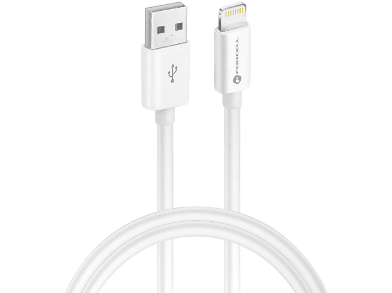 FORCELL C703 1m USB A iPhone-Anschluss, Weiß Ladekabel, zu