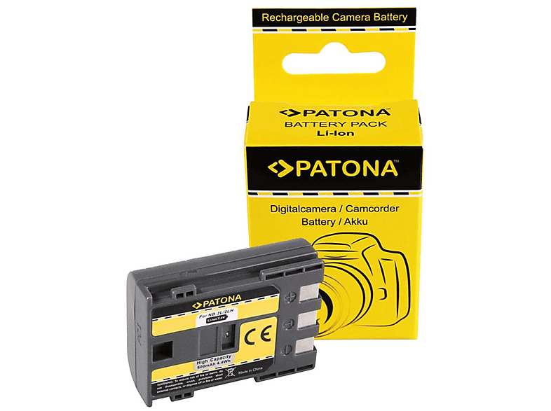 PATONA Akku kompatibel für Canon NB-2L Li-Ion Ersatzakku, 7.4 Volt, 600 mAh 1 Stück