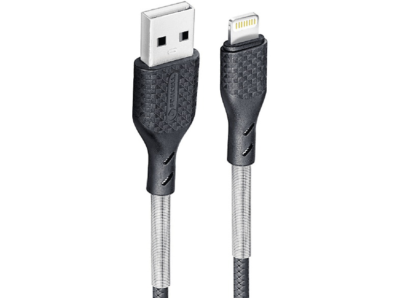 A Ladekabel, iPhone-Anschluss, CB-01A Schwarz FORCELL zu USB