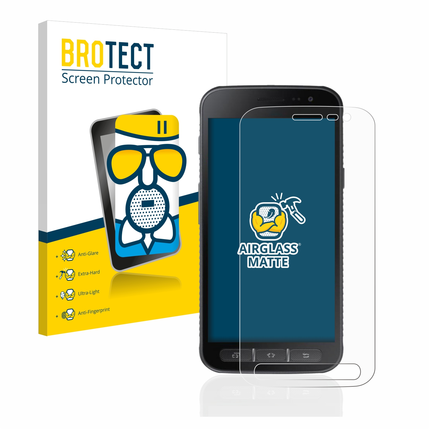 Samsung Galaxy Xcover matte 4) Airglass Schutzfolie(für BROTECT