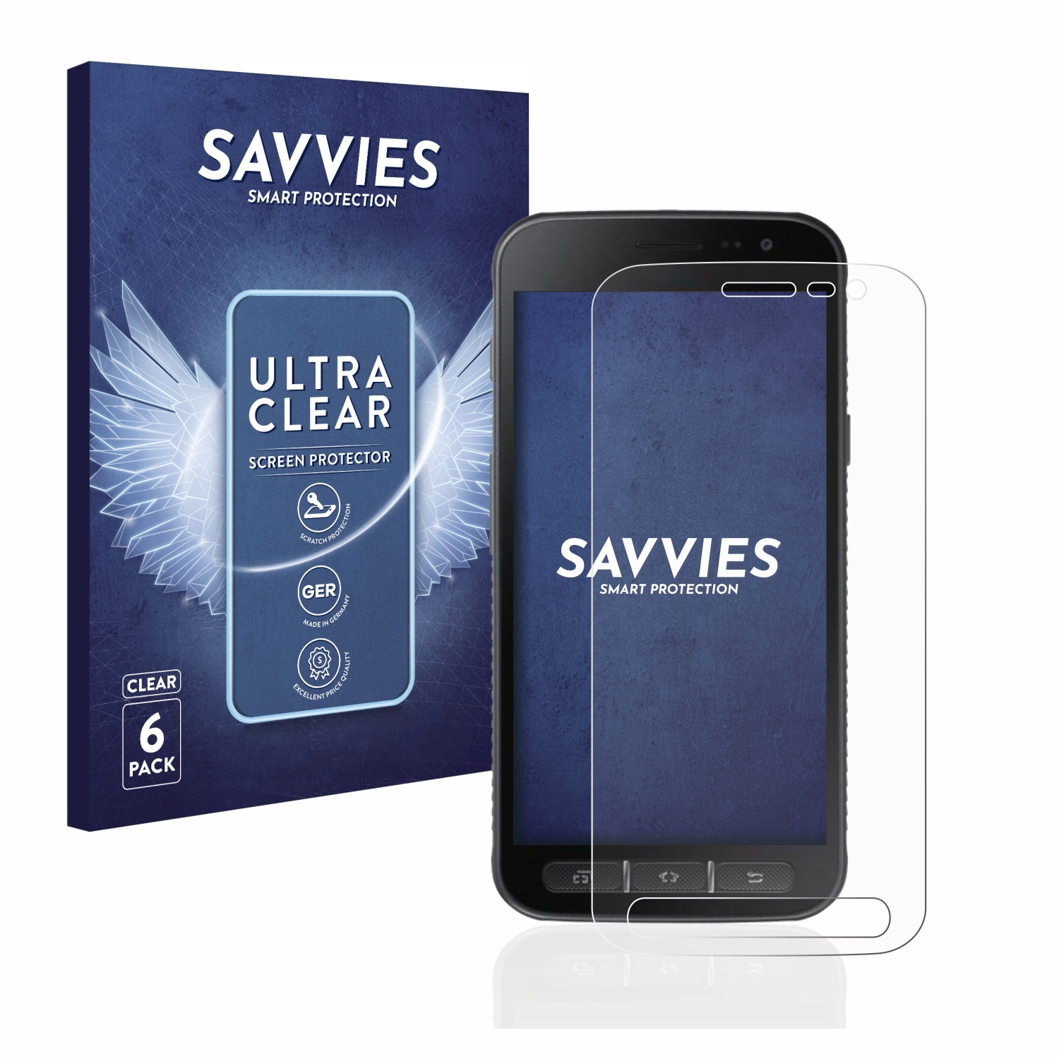6x Galaxy Xcover Schutzfolie(für 4) Samsung klare SAVVIES