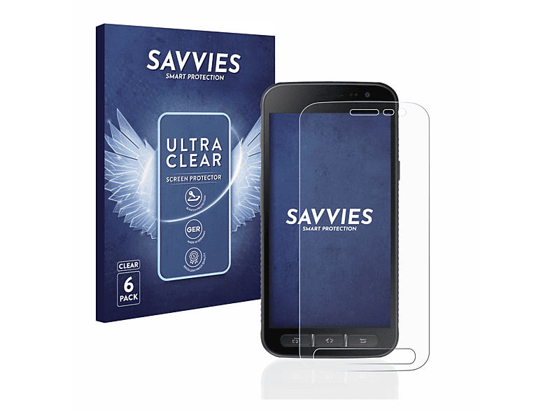 SAVVIES 6x klare Schutzfolie(für Xcover 4) Samsung Galaxy