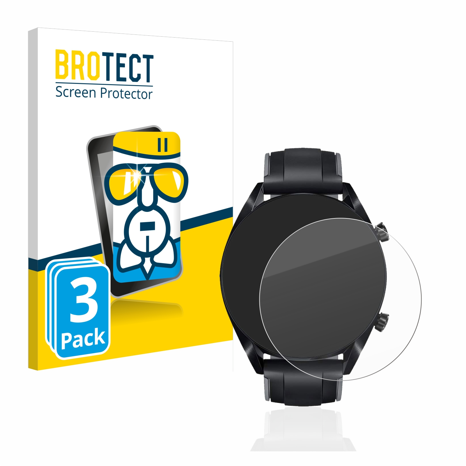 BROTECT 3x Airglass Watch 2 Schutzfolie(für Huawei GT mm)) (46 klare