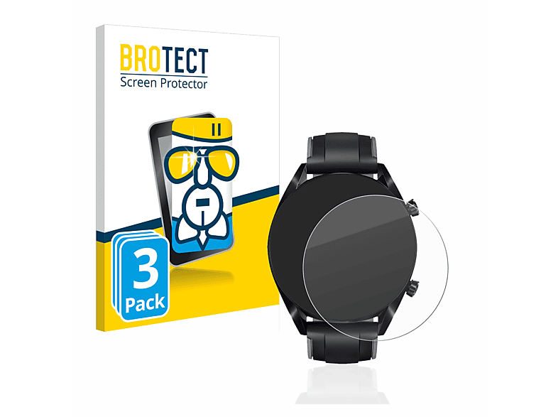 BROTECT 3x Airglass klare Schutzfolie(für Huawei Watch GT 2 (46 mm))
