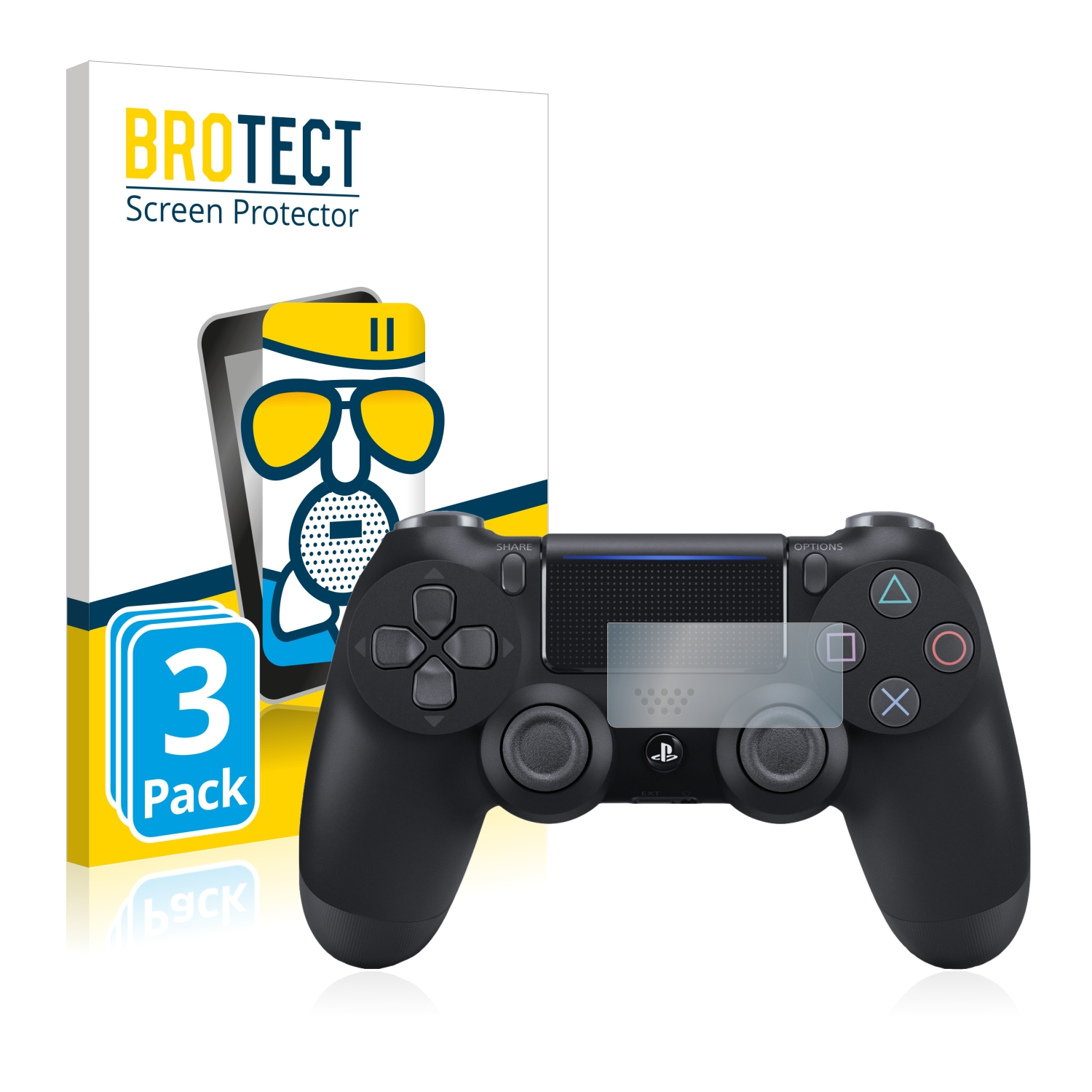 BROTECT 3x Airglass PS4 2019) matte Sony Controller 4 DualShock Schutzfolie(für