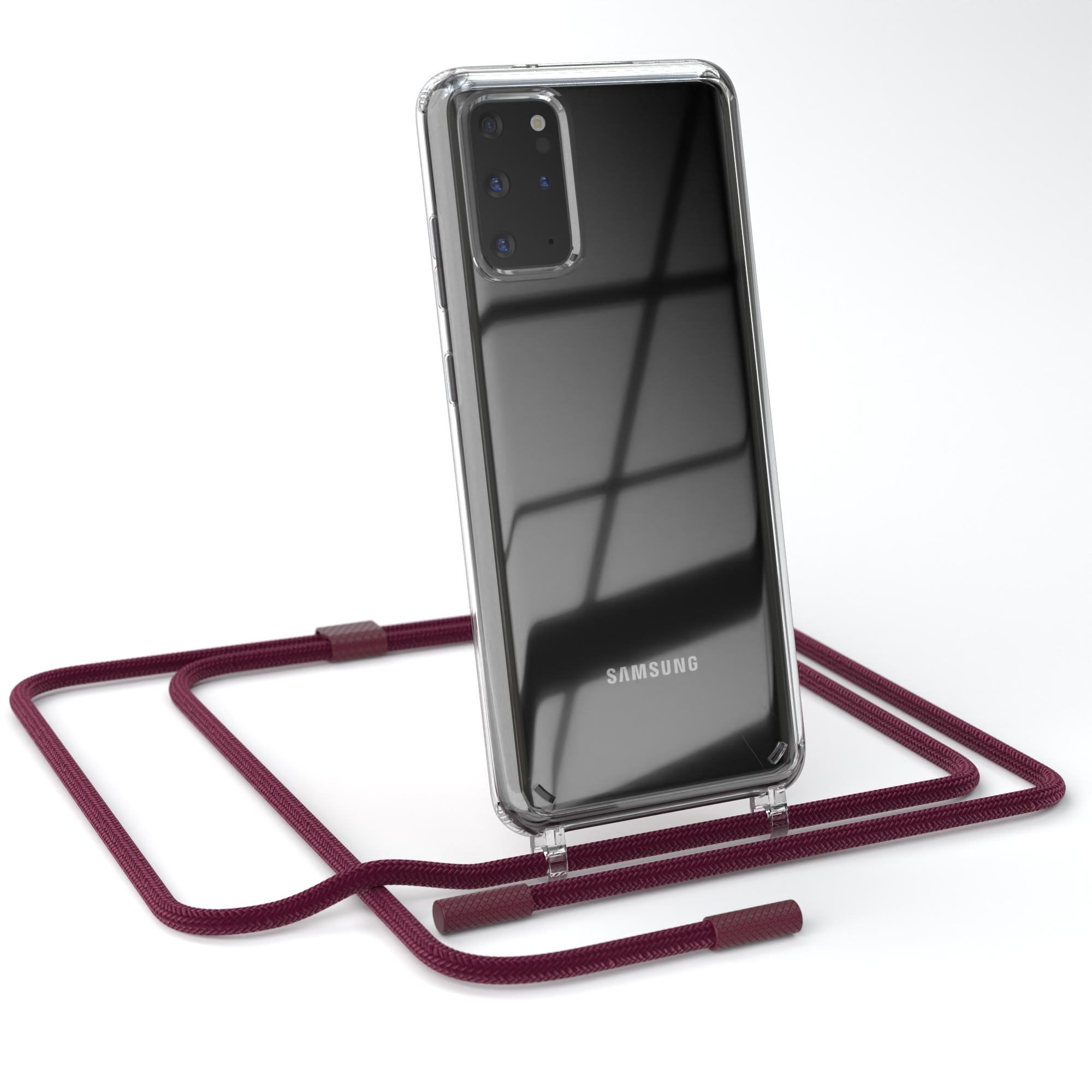 Samsung, runder Plus CASE Plus Kette mit / S20 Rot 5G, Handyhülle Bordeaux Transparente Galaxy unifarbend, / Beere Umhängetasche, S20 EAZY