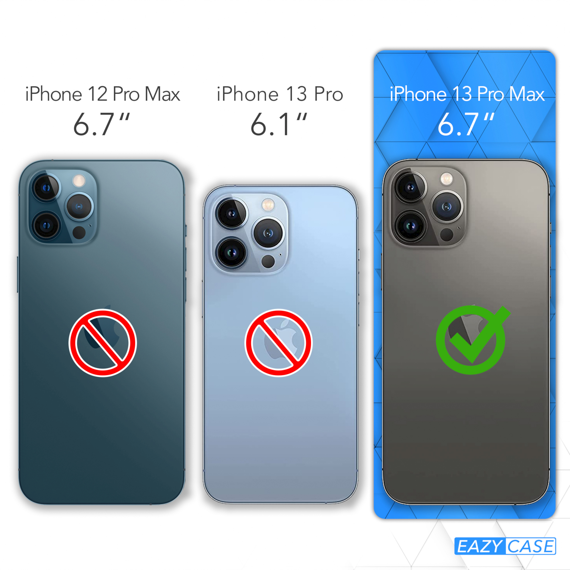EAZY CASE unifarbend, 13 Handyhülle Apple, / mit runder iPhone Nachtblau Transparente Umhängetasche, Max, Dunkelblau Pro Kette