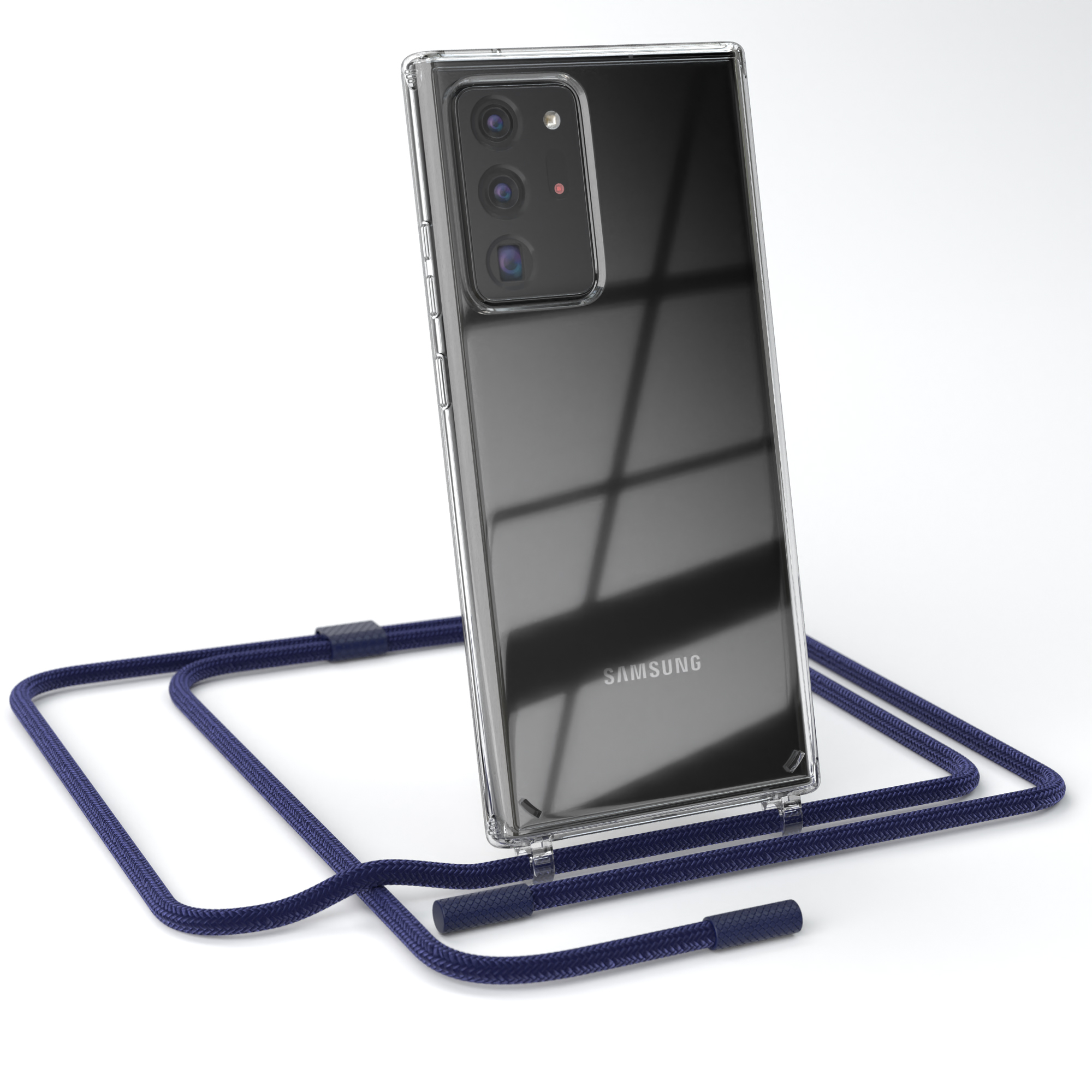 Ultra Nachtblau Galaxy Transparente Samsung, Dunkelblau unifarbend, 20 Kette runder Umhängetasche, Note mit CASE EAZY 20 / Note Ultra 5G, / Handyhülle