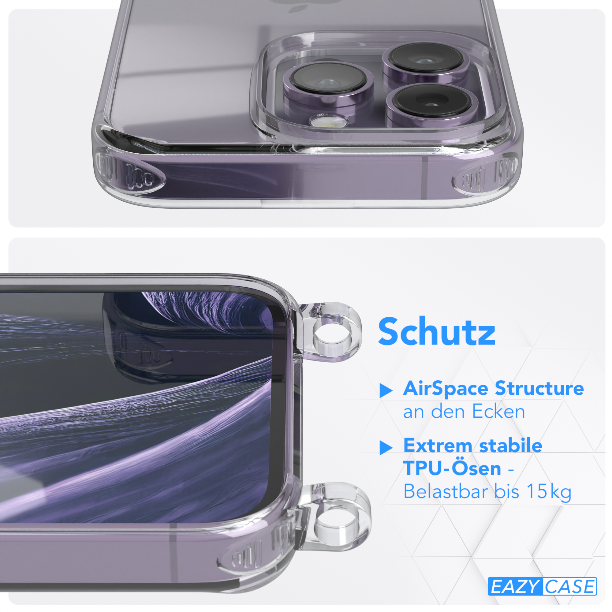 Nahaufnahme einer Handyhülle, die das Design zeigt. Das Design befindet sich an den Ecken.