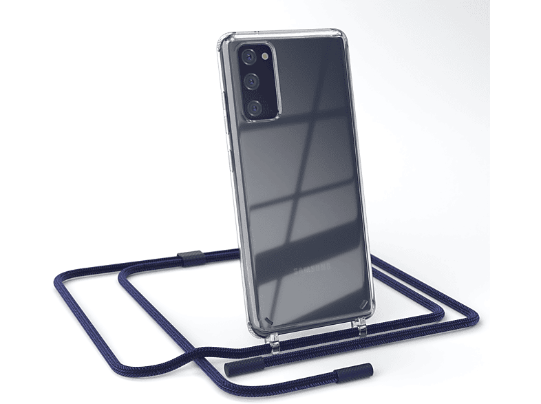 S20, Kette Transparente EAZY / Nachtblau CASE Dunkelblau Galaxy Umhängetasche, mit runder unifarbend, Samsung, Handyhülle