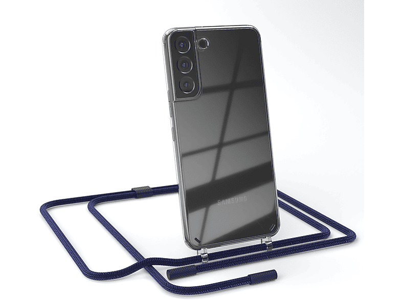 EAZY CASE Transparente Handyhülle runder Dunkelblau mit Galaxy Samsung, Kette Plus 5G, Umhängetasche, / Nachtblau unifarbend, S22