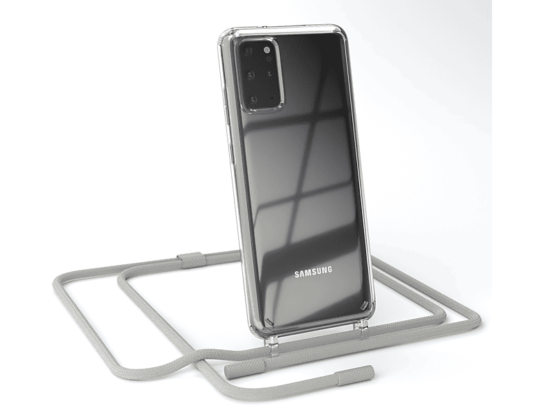 EAZY CASE Transparente Taupe Galaxy S20 Samsung, Grau Beige Kette / 5G, unifarbend, / mit Plus Plus Umhängetasche, Handyhülle S20 runder