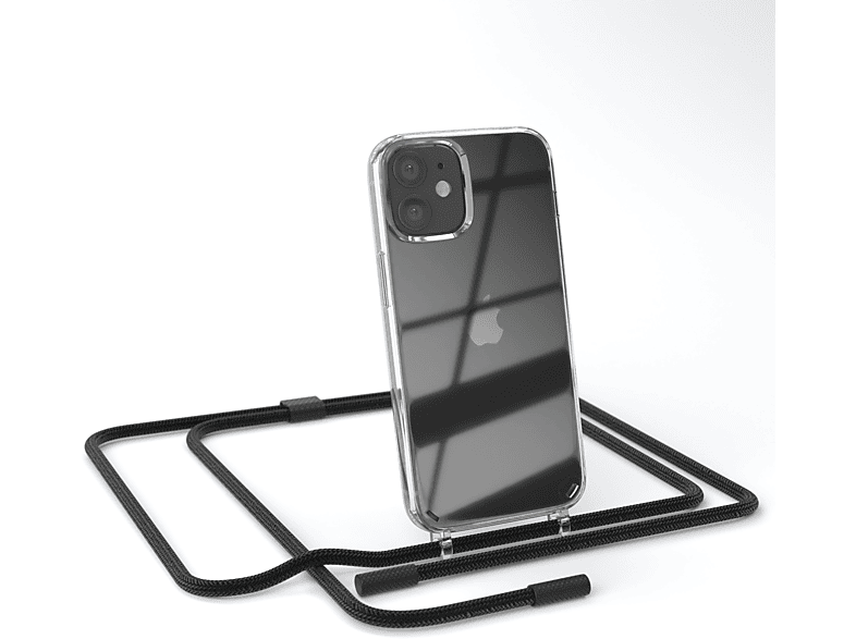 Umhängetasche, 12 mit CASE runder iPhone Apple, Handyhülle Kette Schwarz Mini, Transparente unifarbend, EAZY