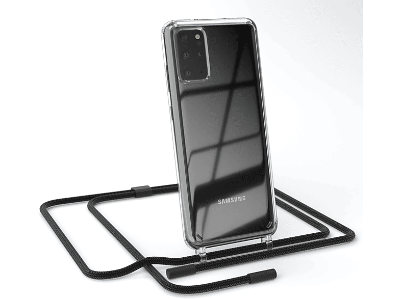EAZY CASE Transparente Handyhülle 5G, / Galaxy runder Umhängetasche, unifarbend, Plus Plus S20 Kette S20 Schwarz mit Samsung