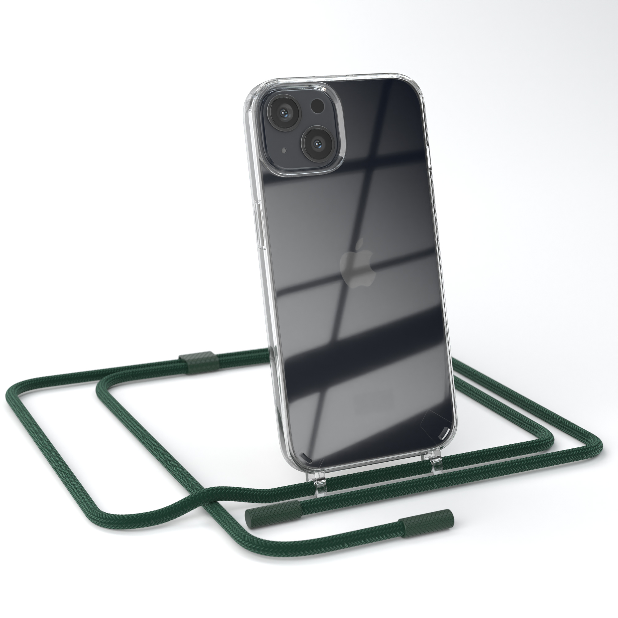 CASE iPhone Kette Dunkelgrün / EAZY Umhängetasche, mit 13, Nachtgrün Transparente runder unifarbend, Handyhülle Apple,