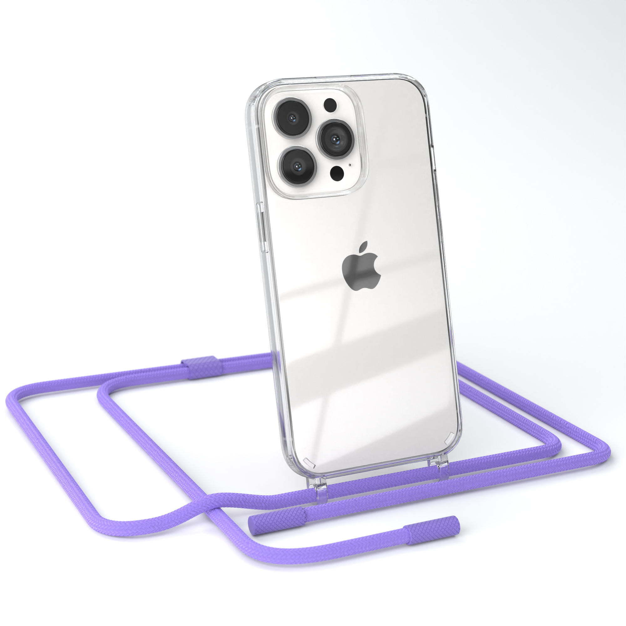 runder 13 Lila mit EAZY / Pro, Kette Flieder CASE iPhone Handyhülle Umhängetasche, unifarbend, Transparente Apple,