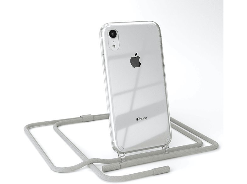 Beige iPhone Transparente Umhängetasche, EAZY Taupe Apple, runder Kette CASE Handyhülle XR, / mit unifarbend, Grau