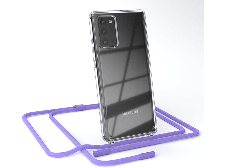 EAZY Handyhülle / mit Samsung, Lila CASE Flieder Galaxy 5G, runder 20 20 / unifarbend, Kette Note Umhängetasche, Note Transparente
