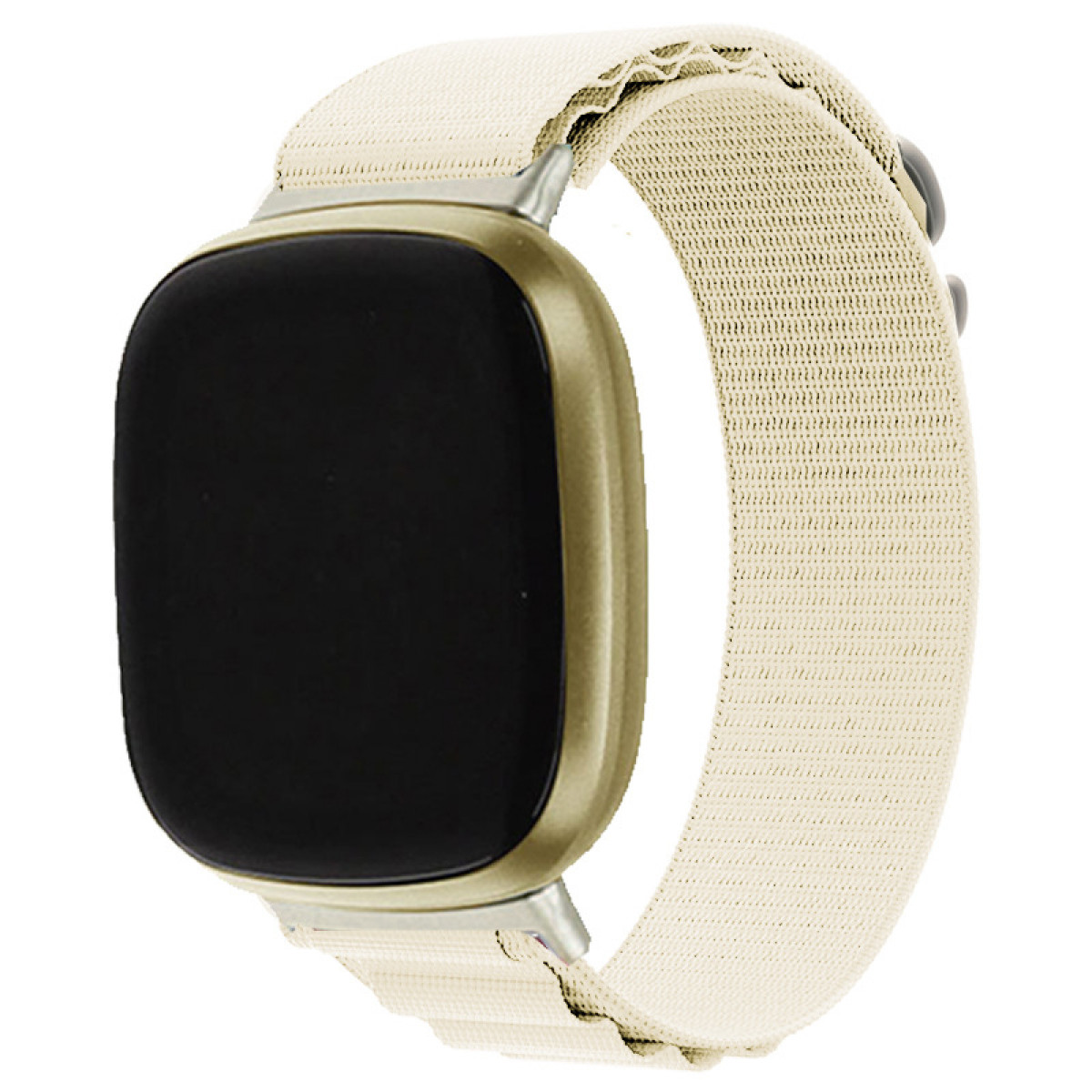 Nylon, Versa geflochtenem 1/2 Armband INF aus Fitbit Uhrenarmband, Beige Fitbit, 1/2, Versa