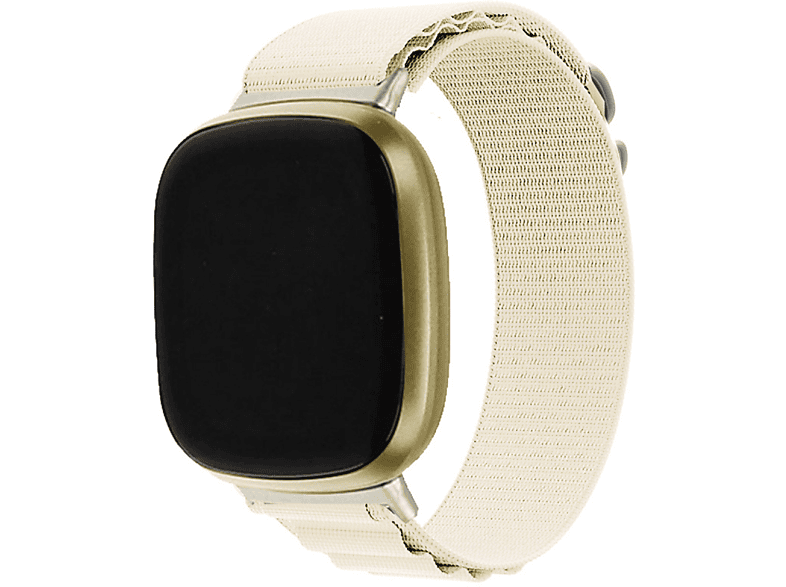 INF Fitbit 1/2, Armband Fitbit, Versa 1/2 aus Uhrenarmband, Beige Nylon, geflochtenem Versa