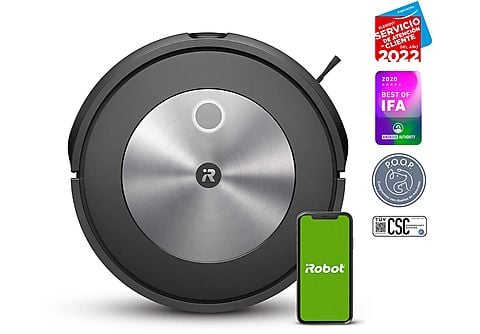 Robot aspirador - IROBOT Robot aspirador Roomba J7, 750 W, 0,4 l, 75 min,  Negro. plata