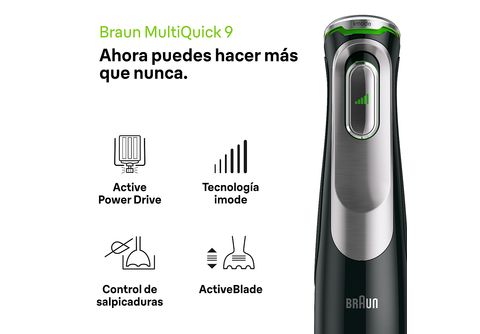 Batidora de mano  Braun Minipimer 9 MultiQuick MQ9135XI, SmartSpeed, 0.6 l  , 4 Accesorios, Picadora, Inox