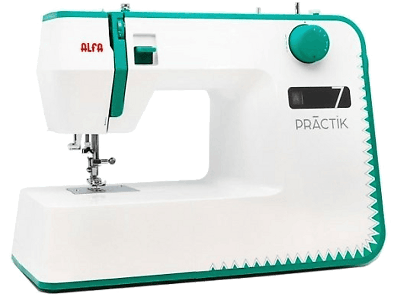 Máquina de coser - PRACTIK 7 ALFA, Blanco/Verde