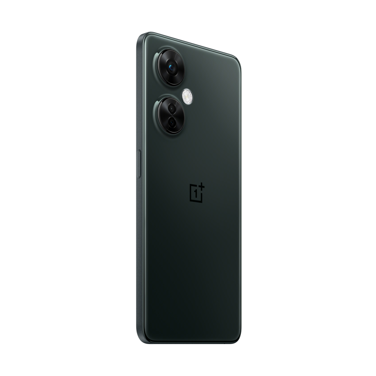 Grünes Telefon mit zwei Kameras, schwarzer Hintergrund.
