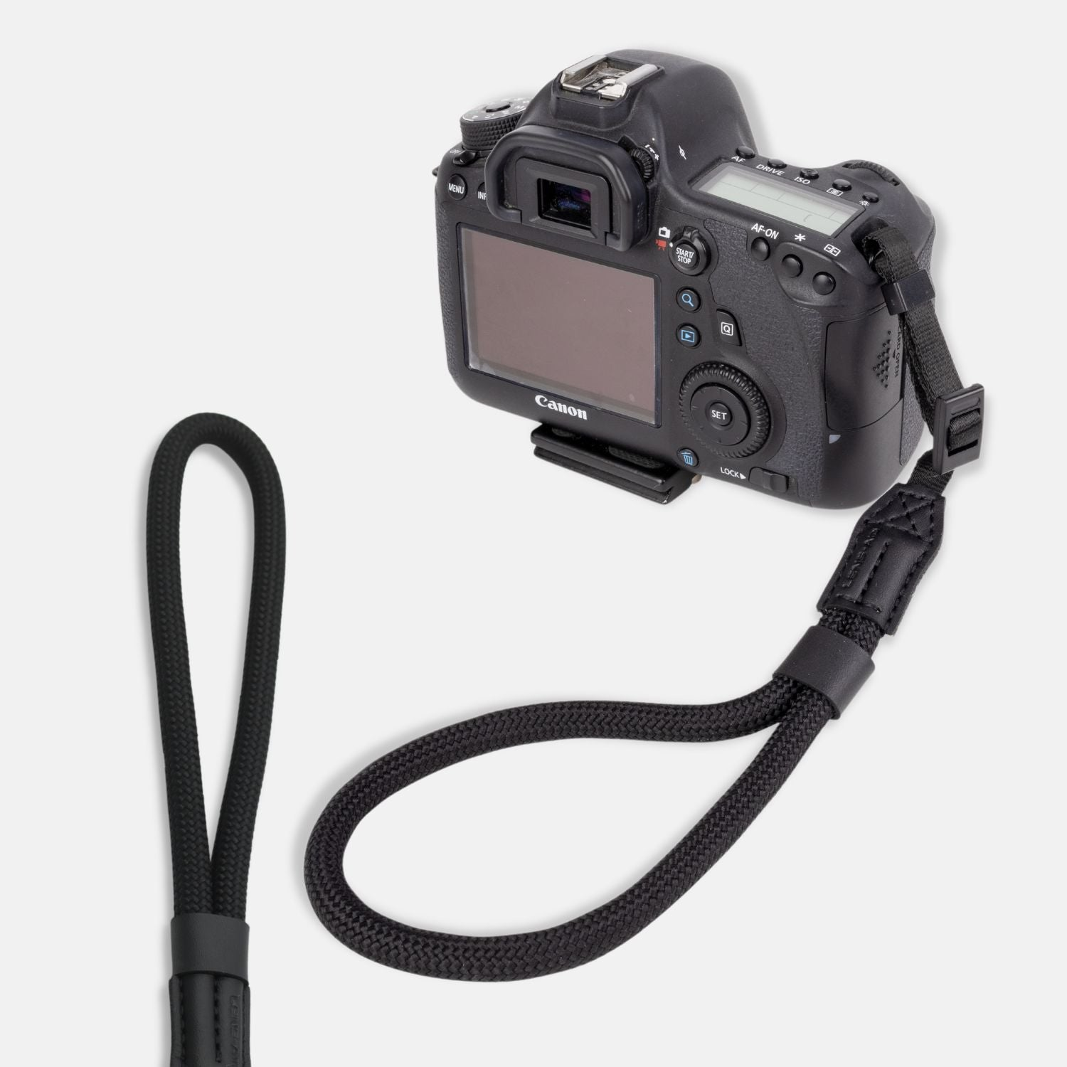 Handschlaufe, Schwarz, Sony schmale Fujifilm, Nikon, für kleine Olympus, oder Handschlaufe Leica für in passend Ösen, Alpha, Seil-Optik LENS-AID Kamera Canon,