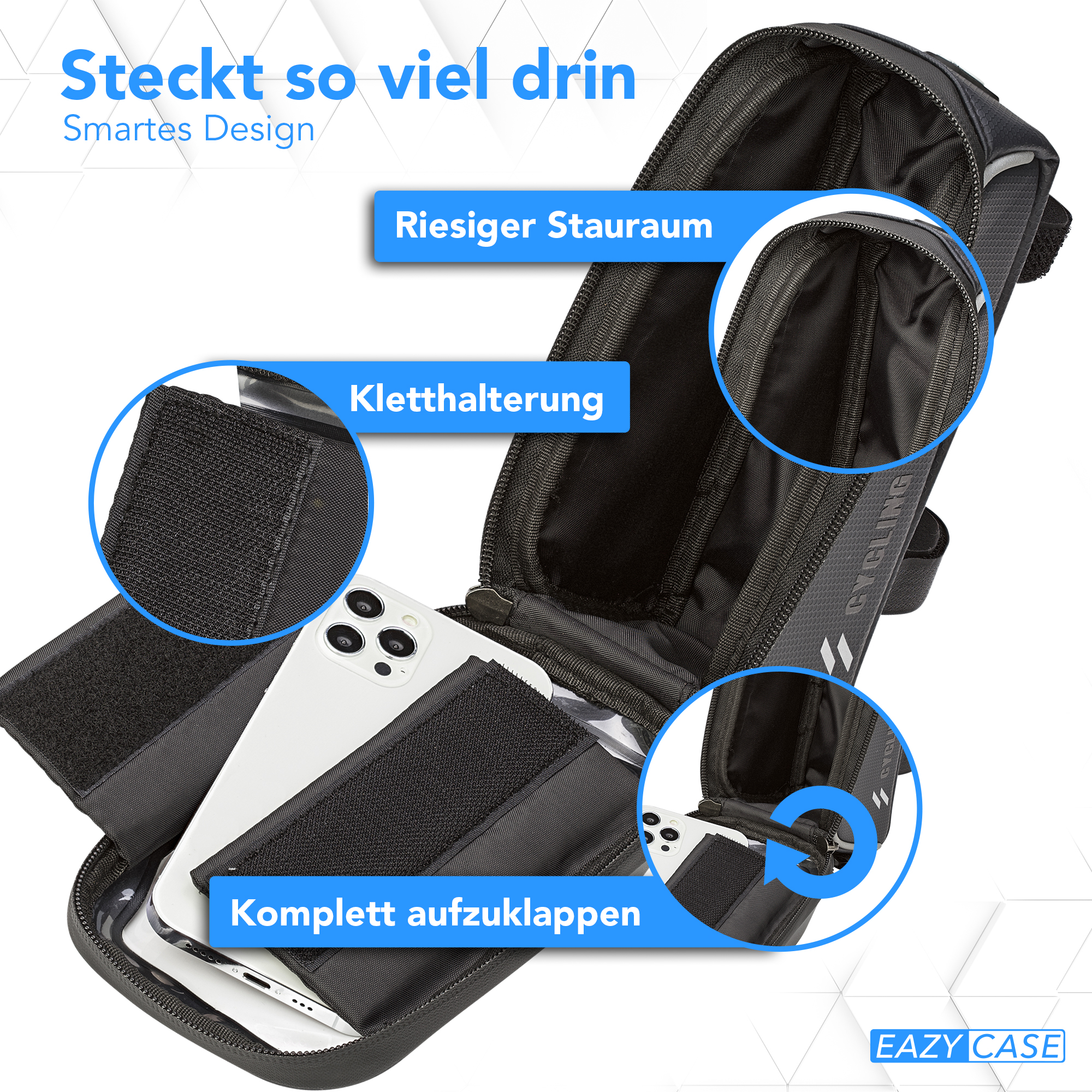 EAZY CASE Smartphone Tasche Edition, Rahmen Black Schwarz Fahrrad