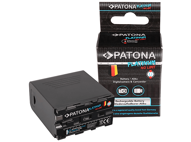 PATONA Akku kompatibel für Powerbank LCD Li-Ion inkl. Sony Ersatzakku, Stück 10500mAh F960 NP-F970 1 F950