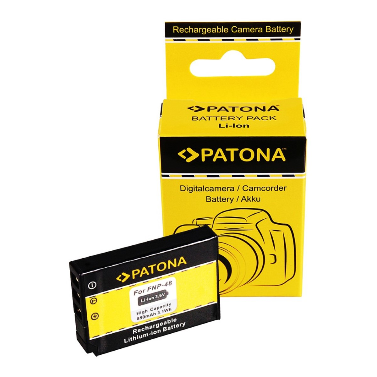 PATONA Akku kompatibel für Fujifilm QX1 Stück 1 850mAh Li-Ion Ersatzakku