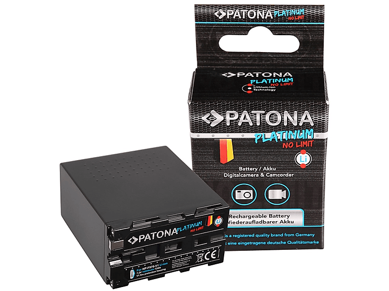 PATONA Akku kompatibel für Sony NP-F970 Li-Ion Ersatzakku, 10000mAh  1 Stück