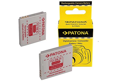 PATONA 2x Akku kompatibel für Canon NB-4L Li-Ion Ersatzakku, 3.7