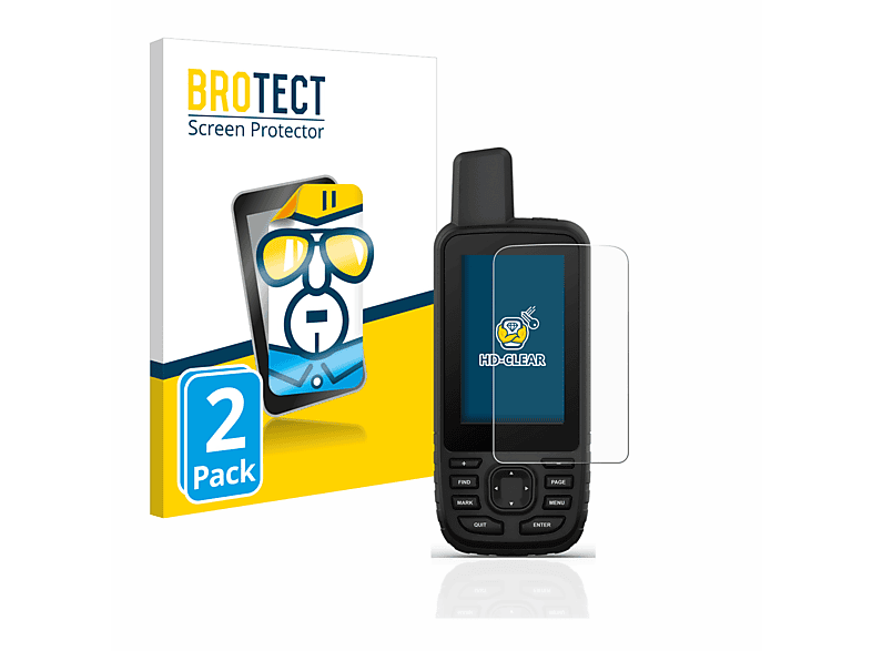 BROTECT 2x klare Schutzfolie(für Garmin 67) GPSMAP