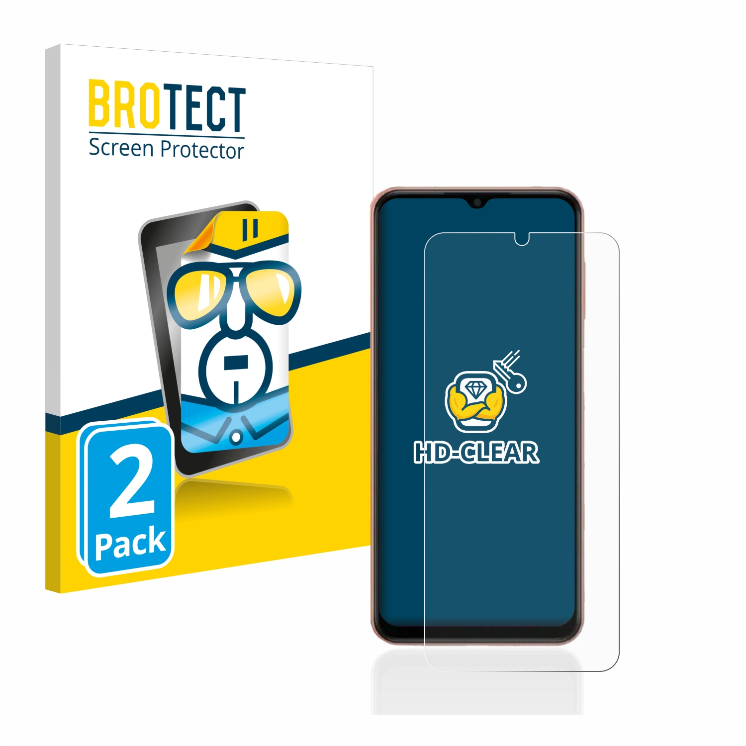 F14) BROTECT Schutzfolie(für klare Galaxy Samsung 2x