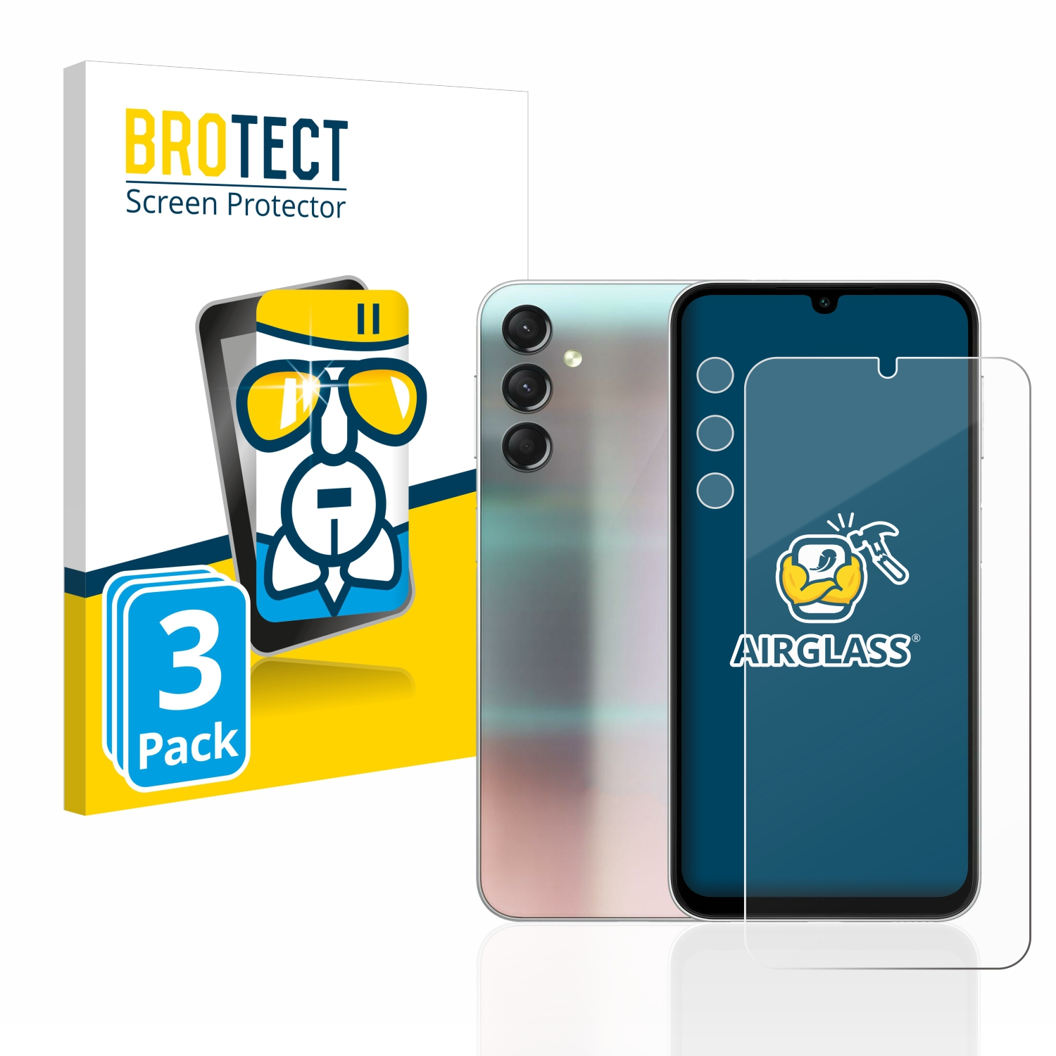 A24 Airglass klare BROTECT 3x Galaxy 4G) Schutzfolie(für Samsung